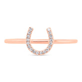 0.06ct 14k Rose Gold Diamond Horseshoe Ring